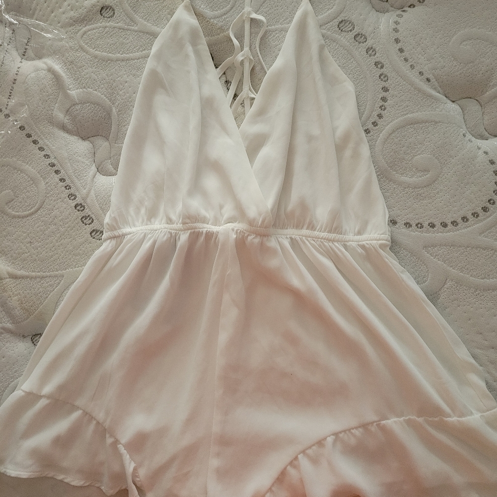 White dressy romper